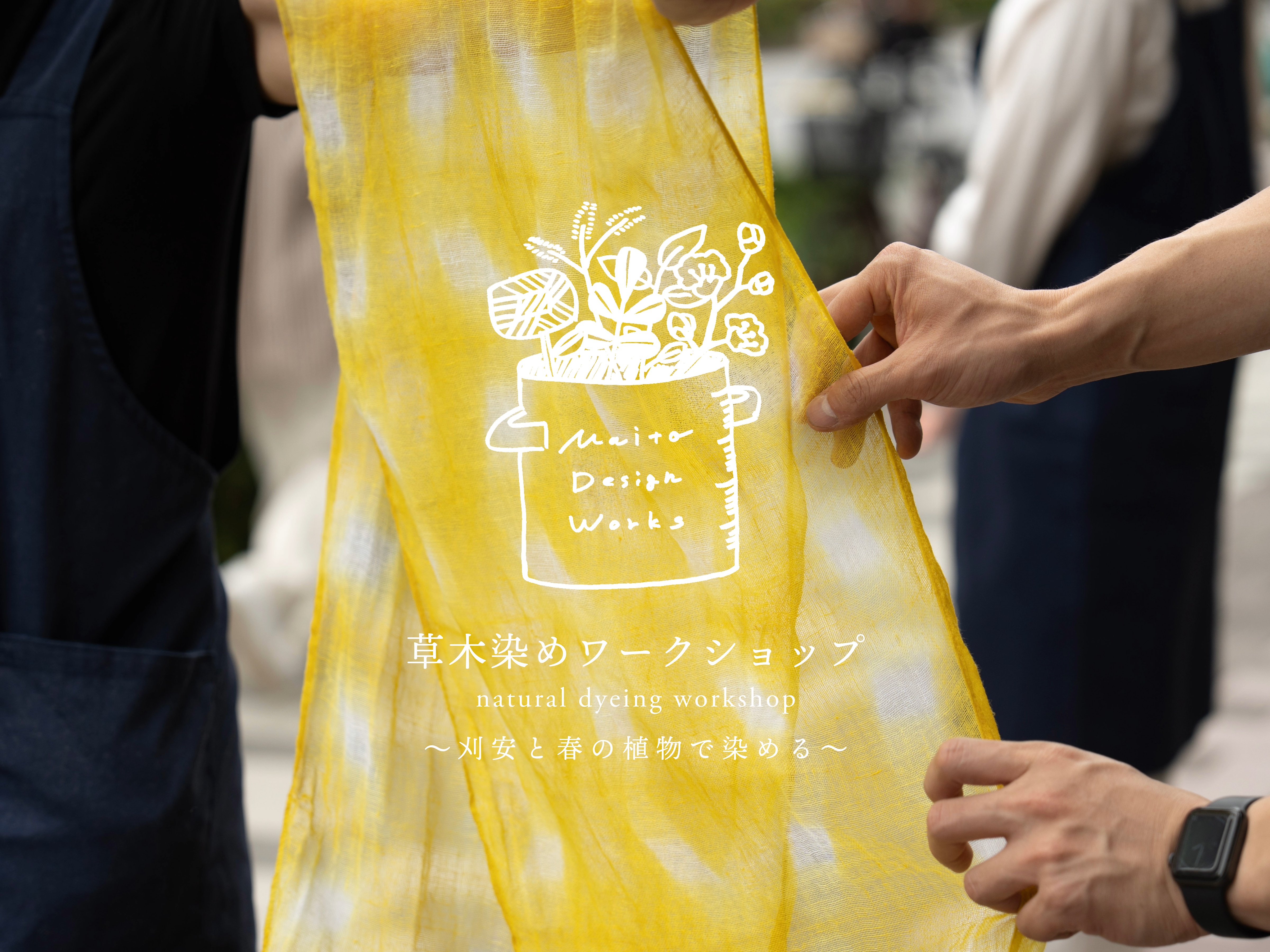4/24・25・26 草木染めワークショップ ~刈安と春の植物で染める~